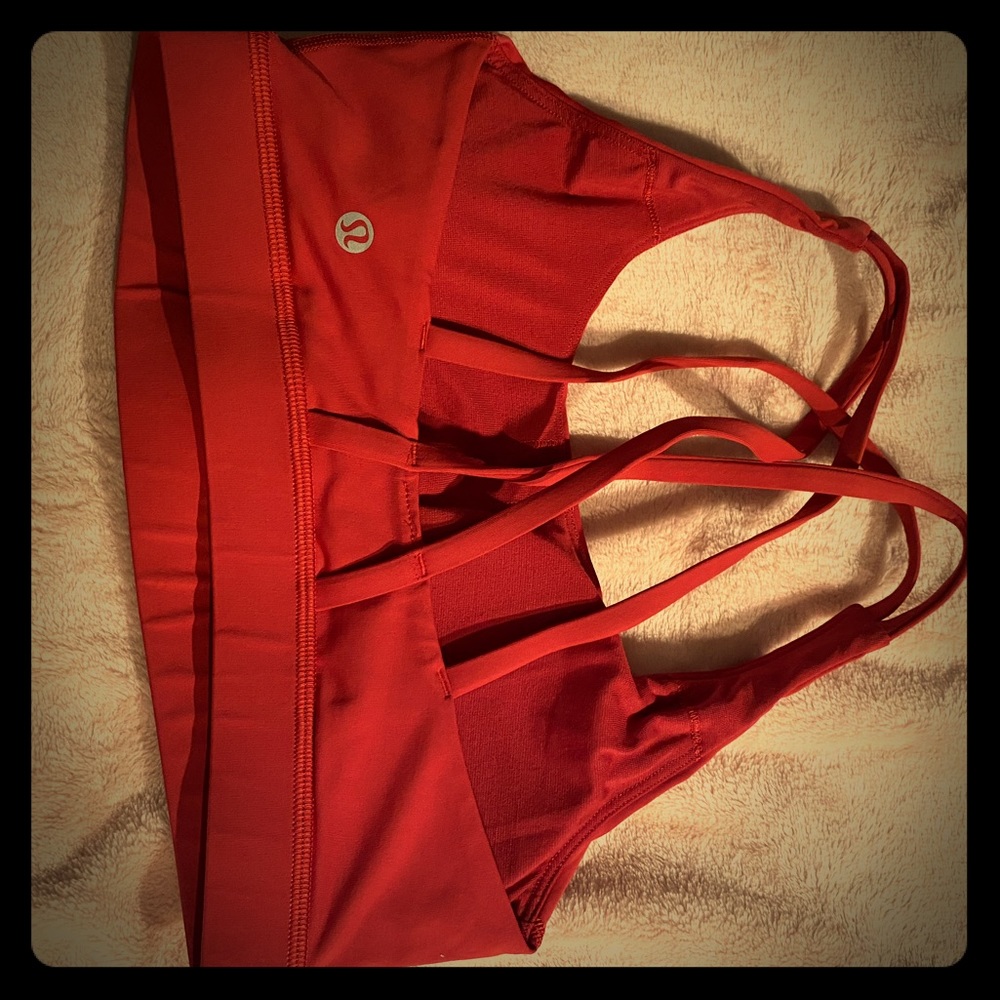 Red sports bra